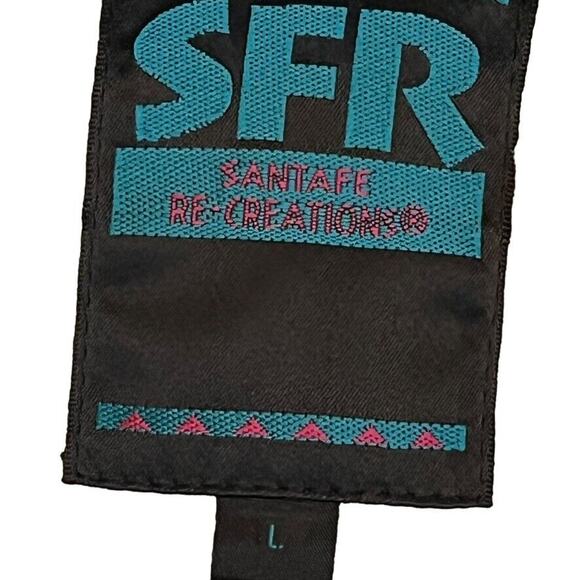 SFR Santa Fe Receations Suede Womens Aztec Western Beige Painted Coat Jacket L - Picture 16 of 16